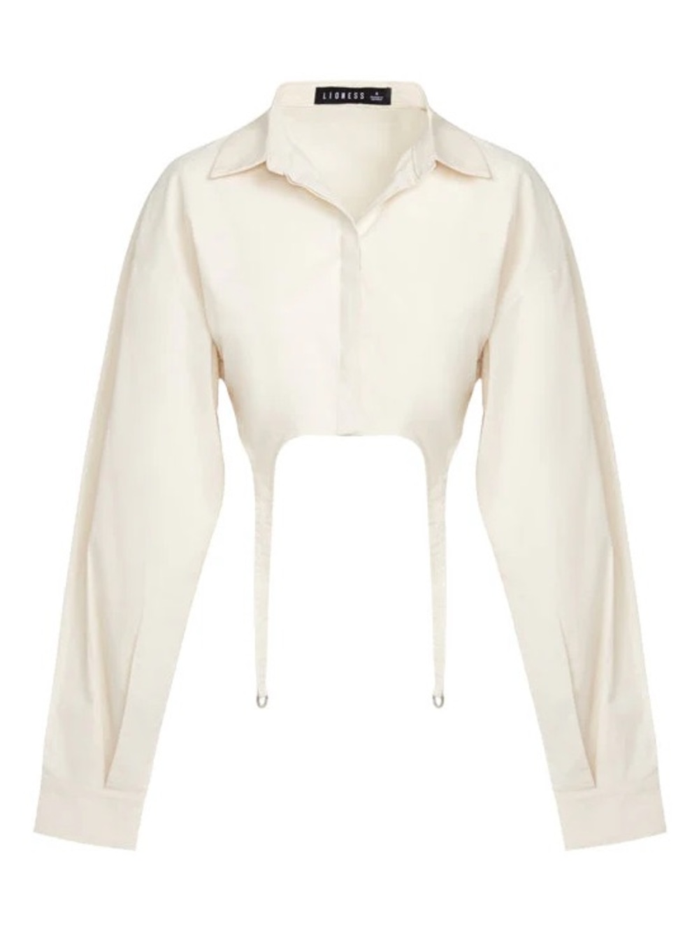 Lioness Venetian Crop Shirt Cotton Beige Tan Western Size XS